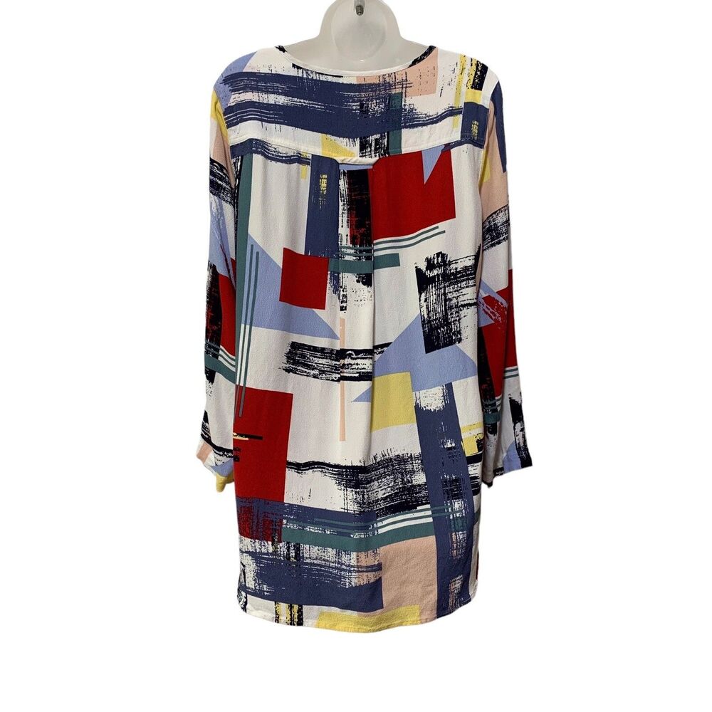 John Mark Abstract Print Button Front Long Sleeve… - image 4